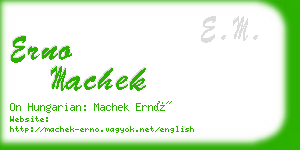 erno machek business card